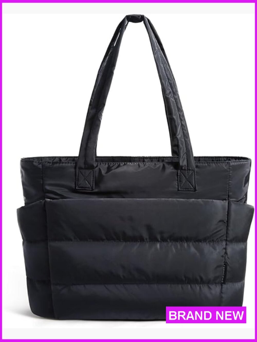 Lightweight Puffy Tote Bag with Compartments Travel Work Gym Shoulder Bag